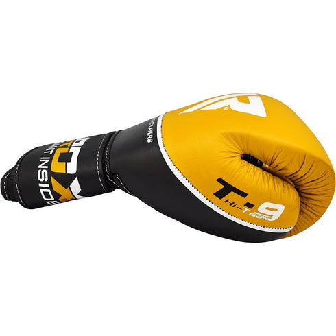 RDX T9 ACE LEATHER BOXING GLOVES(Yellow)-5